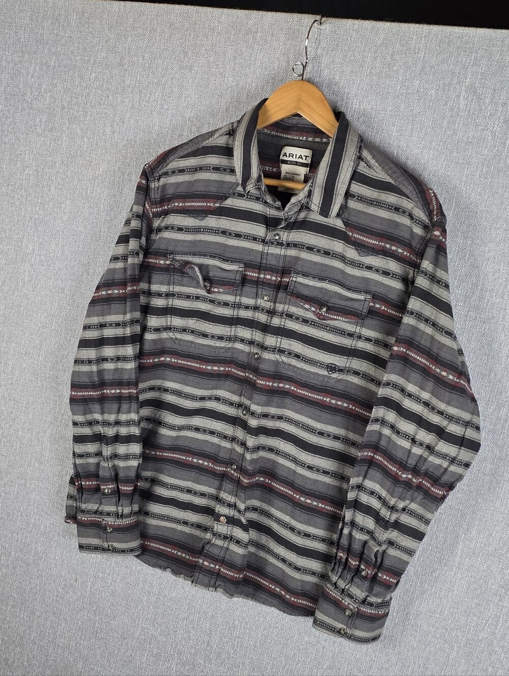 Ariat Mens Humphry Retro Fit Snap Shirt Geometric Stripes Sz XL